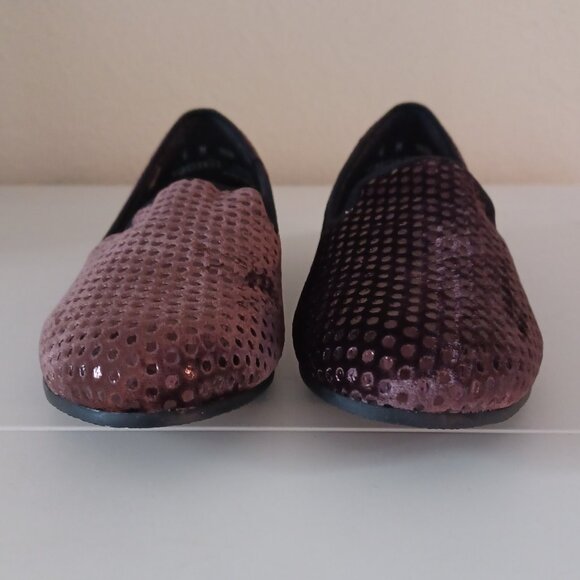 NWOT Munro American Walking Wedge Velvet Brown/Wine Color Ballet Flats Size 6 - Picture 3 of 7